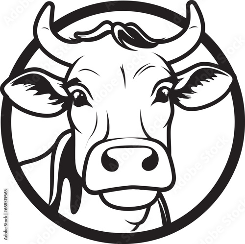 Black Dairy Cow Logo Vector for Social Media Vector Dairy Cow Logo Black for Social Media