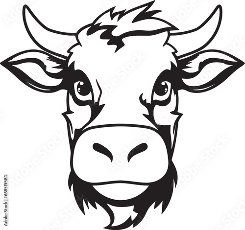 Black Dairy Cow Logo Vector for Web Vector Dairy Cow Logo Black for Web