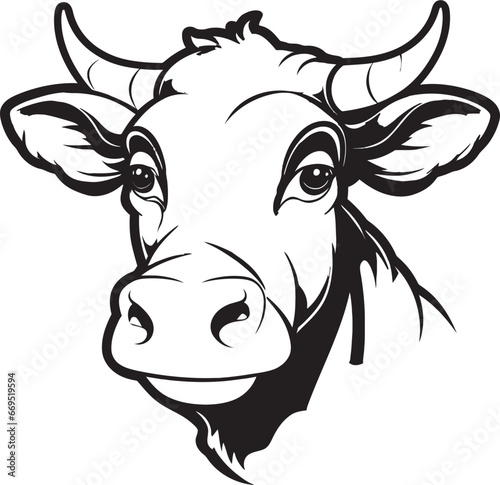 Dairy Cow Logo Icon Black Vector for Desktop Dairy Cow Black Vector Logo for Desktop