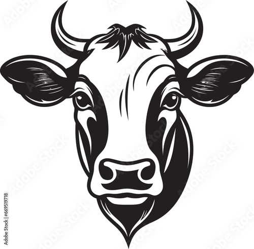Black Dairy Cow Logo Vector for Startup Vector Dairy Cow Logo Black for Startup