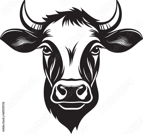 Dairy Cow Black Vector Logo for Entertainment Business Black Dairy Cow Logo Vector for Entertainment Business