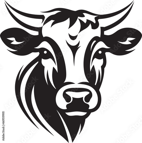Vector Dairy Cow Logo Black for Web Dairy Cow Logo Icon Black Vector for Mobile