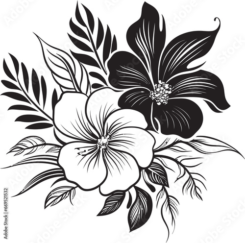 Fototapeta Naklejka Na Ścianę i Meble -  Decorative Floral Design Icon A Black Vector Icon That Will Add a Touch of Sophistication to Your Designs Black Vector Floral Icon A Versatile Icon That Can Be Used in Any Design