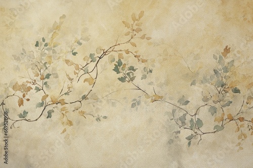 Vintage Canvas with Vines Texture Background