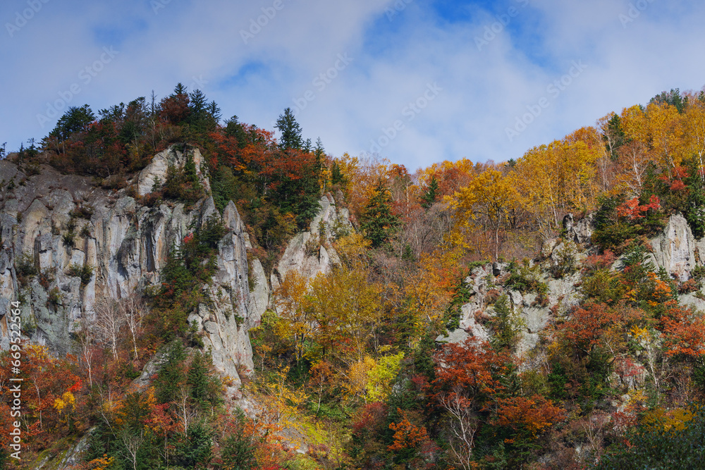 層雲峡の紅葉　北海道観光10月