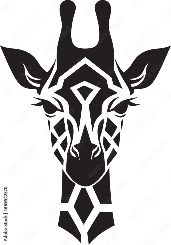 African Majesty in Black Giraffe Logo Wildlife Beauty in Minimalism Vector African Majesty in Black Giraffe Logo Wildlife Beauty in Minimalism Vector