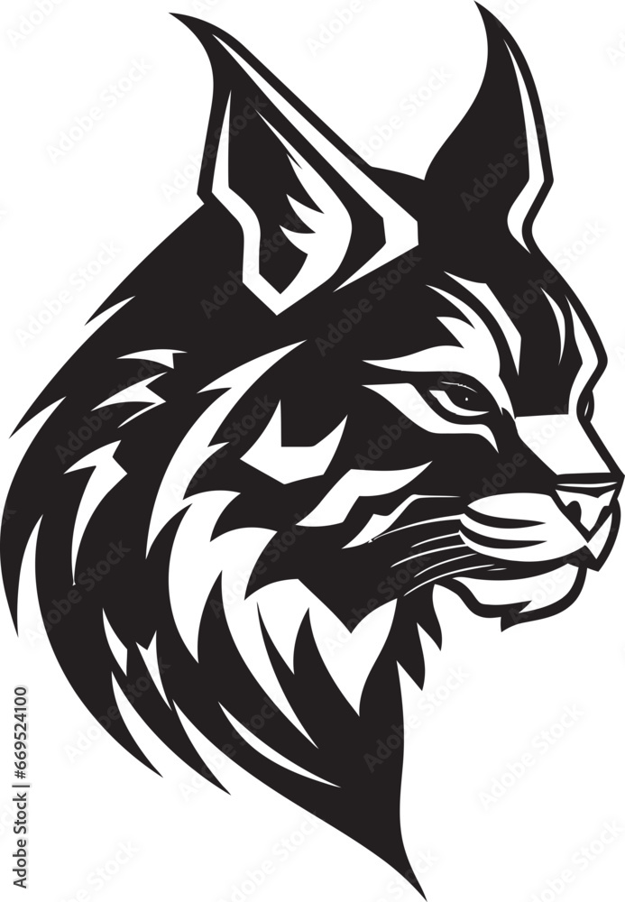 Obraz premium Iconic Lynx Majesty Feline Silhouette Regal Hunter Ambassador Emblematic Art