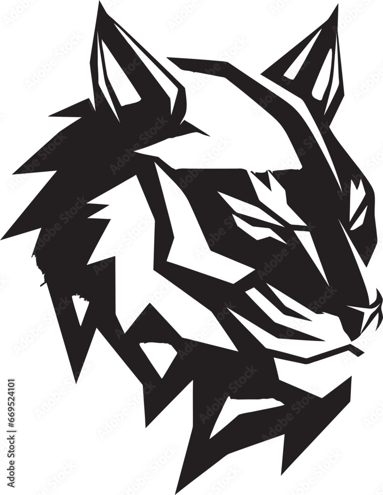Fototapeta premium Majestic Prowl in Black Logo Symbol Elegant Wildcat Majesty Monochrome Emblem