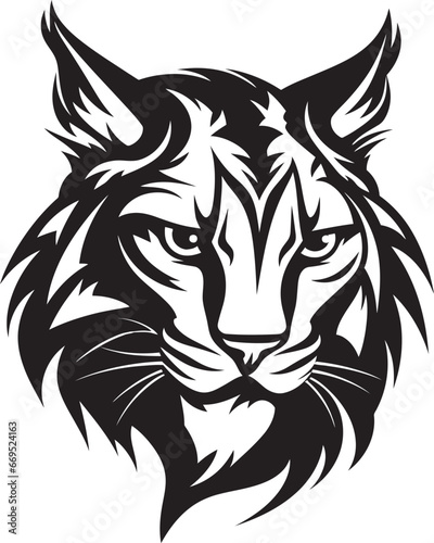 Safari Sentinel Monochrome Wildcat Icon Minimalistic Stealth Majesty Iconic Design