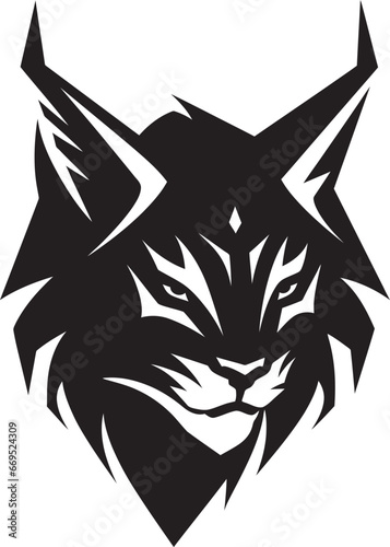 Wild Beauty in Black Lynx Logo Simplistic Elegance Lynx Silhouette Icon
