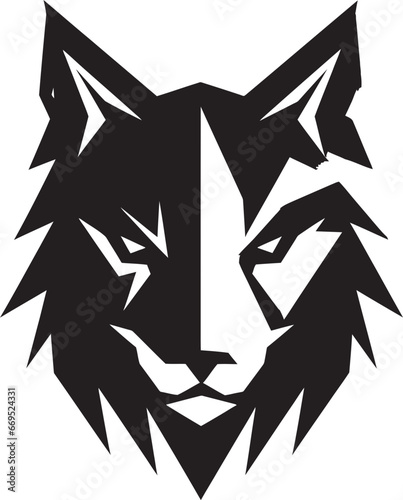 Serenity in Monochrome Lynx Icon Design Noble Lynx Majesty Black Logo Art