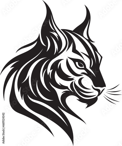 Regal Lynx Majesty Emblematic Logo Simplistic Beauty in Black Wildcat Icon