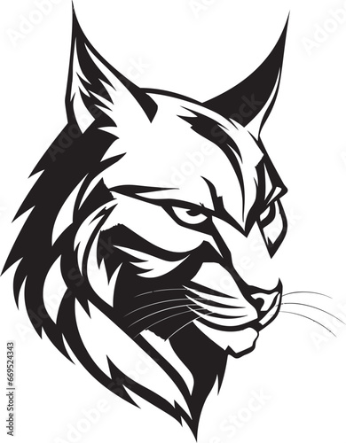 Wildlifes Grace in Simplicity Vector Lynx Iconic Stalker Majesty Monochrome Design