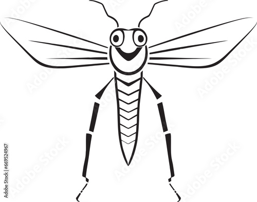 Emblem of Stealth Minimalist Vector Symbol Serenity in Monochrome Mantodea Icon Design