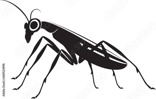 Iconic Mantis in Monochrome Vector Symbol Wild Beauty in Black Mantid Logo
