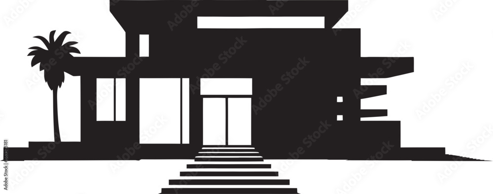 Icon of Modern Luxury Villa Realty Symbol Estate of Elegance Black Logo Emblem Icon of Modern Luxury Villa Realty Symbol Estate of Elegance Black Logo Emblem