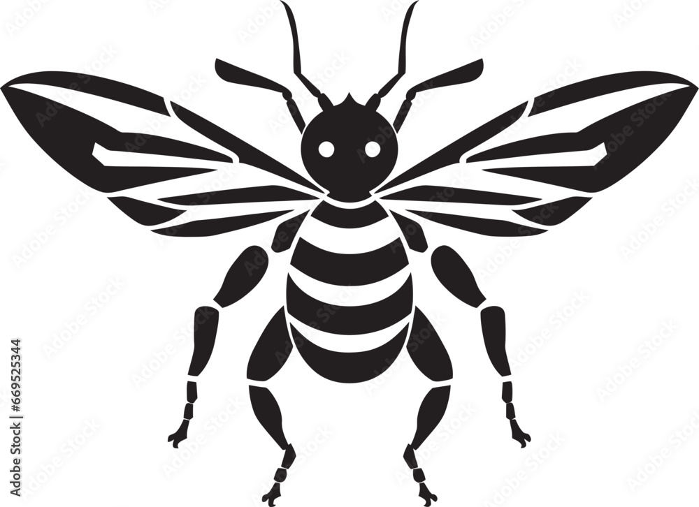 Fototapeta premium Emblematic Insect Excellence Mascot Symbol Serenity in Monochrome Hornet Icon Design