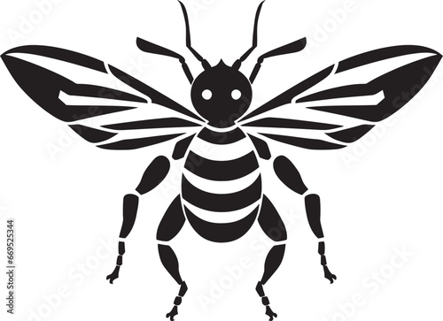 Emblematic Insect Excellence Mascot Symbol Serenity in Monochrome Hornet Icon Design © BABBAN