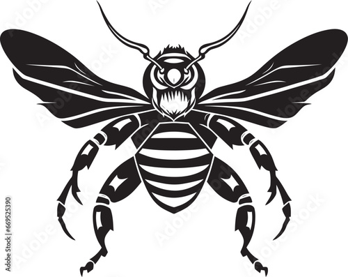 Majestic Predation in Black Logo Symbol Elegant Insect Majesty Monochrome Emblem