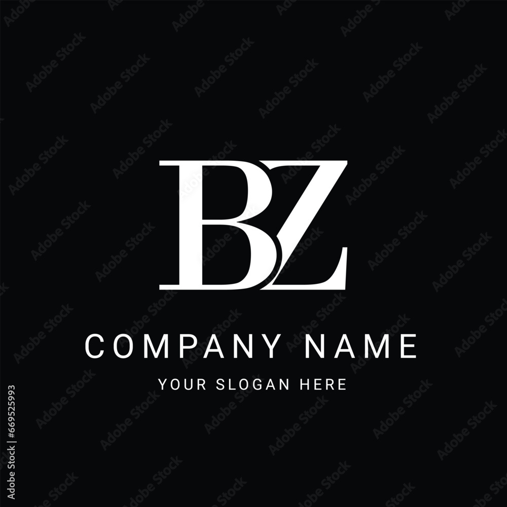 BZ Letter Initial Logo Design Template Vector Illustration
