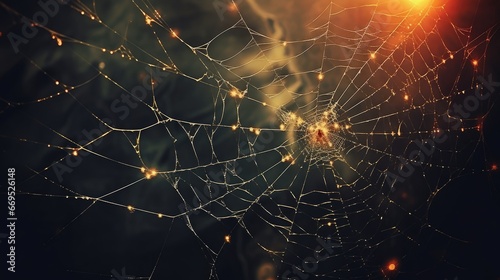 spider web with dew photo