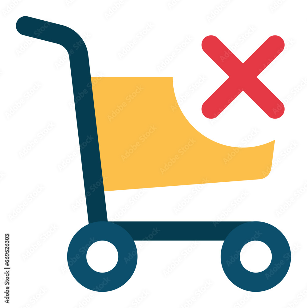 Delete to cart flat icon Delete to cart flat icon