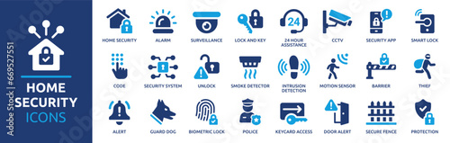 Tablou canvas Home security icon set