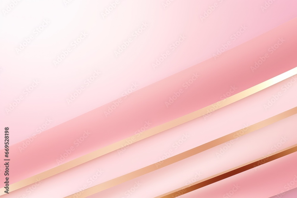 Obraz premium Abstract pink color with curve line ant gold strip.