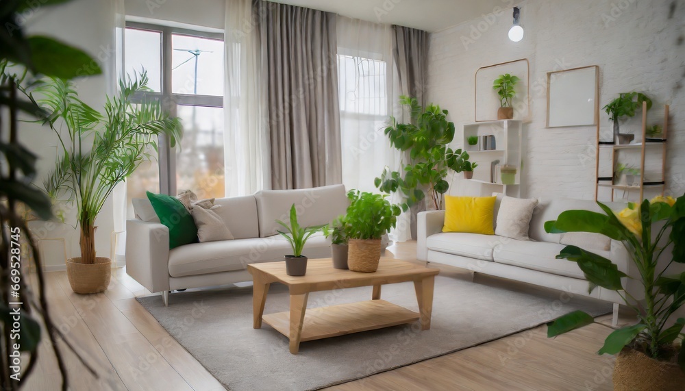 modern living room with sofa