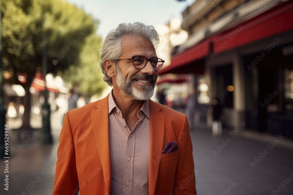 Cool portrait of person in the city. Amidst the city's hustle, a mature man exudes grace, embracing the vibrancy of urban living. Cool portrait of person in the city. Amidst the city's hustle, a mature man exudes grace, embracing the vibrancy of urban living.