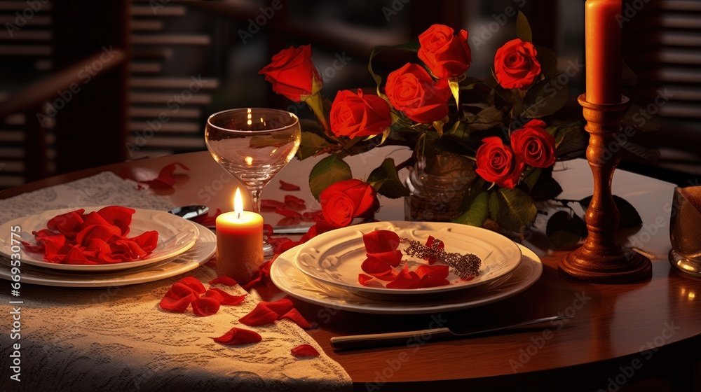 Romantic Dinner - Table Setting For Valentine’s Day