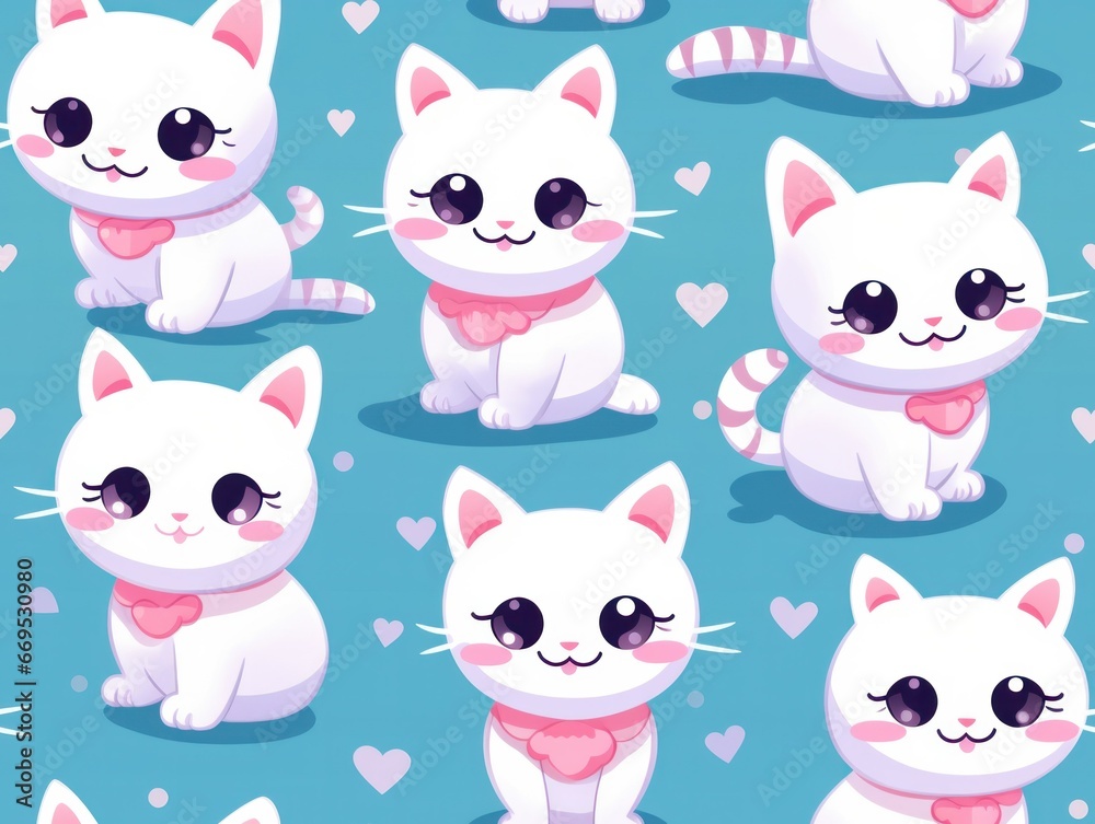 cute cat seamless pattern