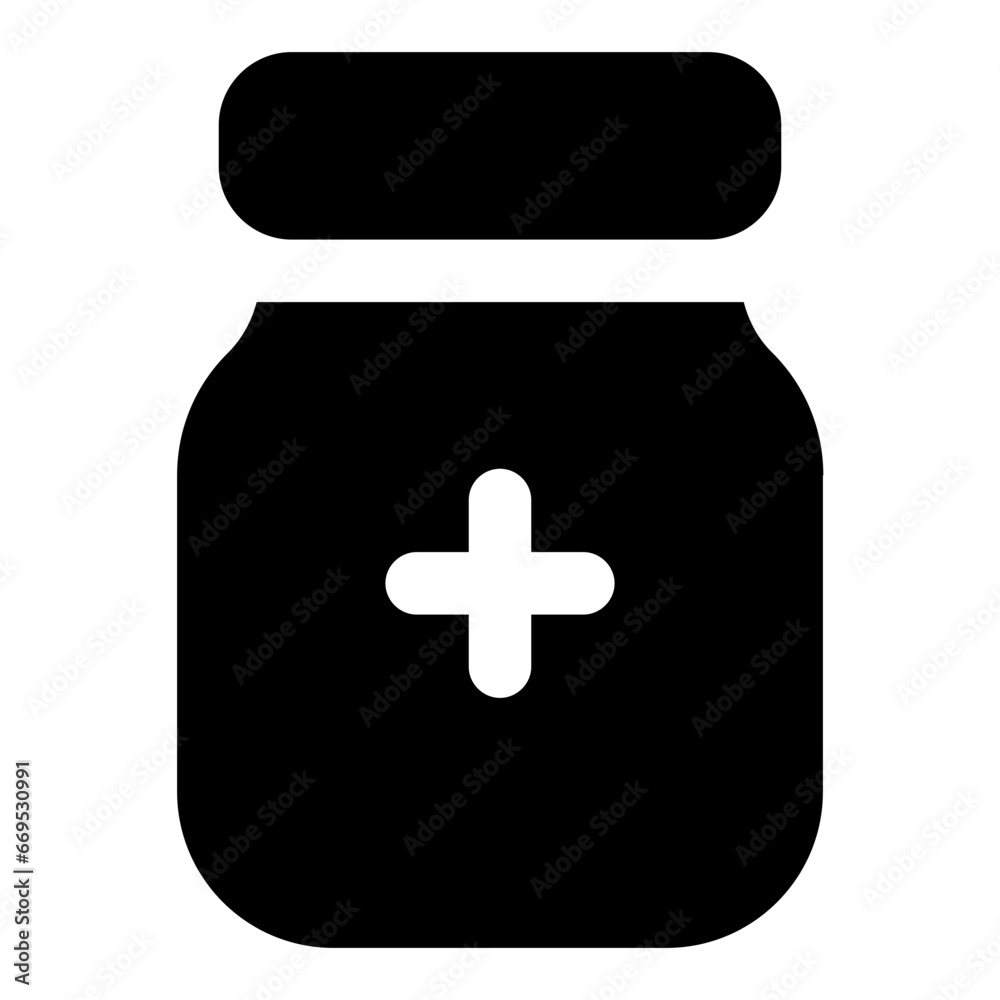 Fototapeta premium Medicine bottle glyph icon