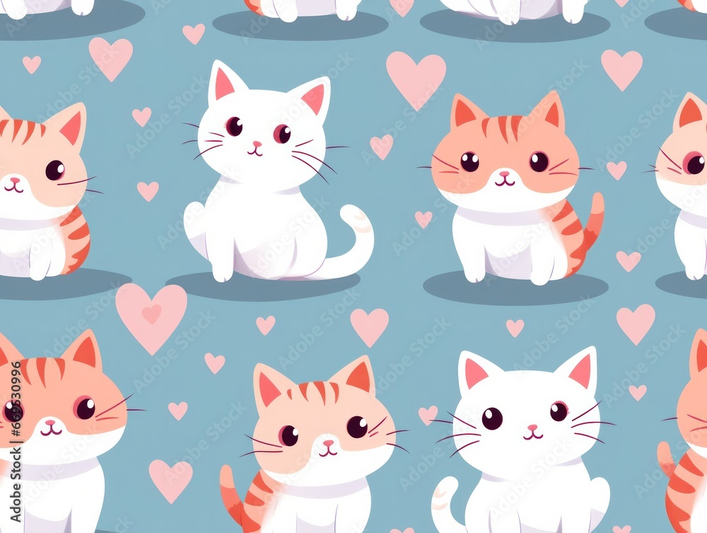 cute cat seamless pattern