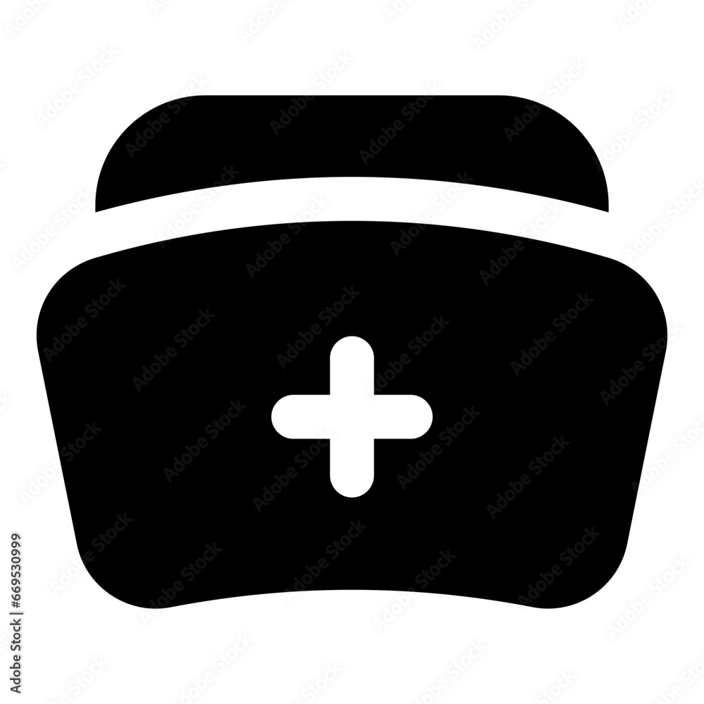 Obraz premium Nurse cap glyph icon