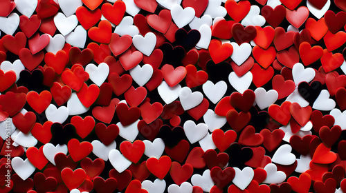 Red And White Heart-Shaped Backround