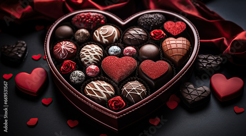 Chocolate Box Package In the Shape of the Heart © Roman P.