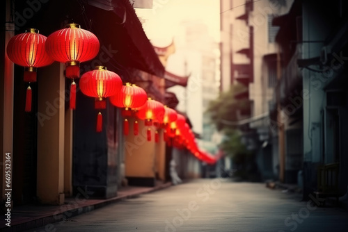 chinese lantern in the city