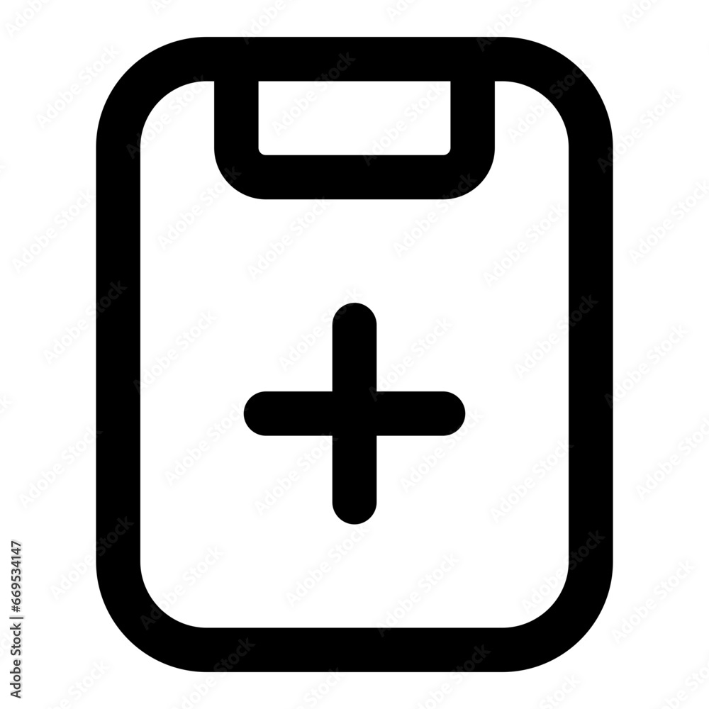 Obraz premium Medical clipboard line icon