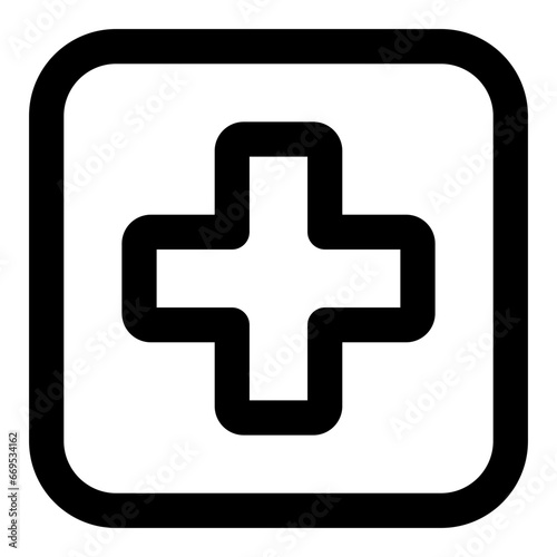 Hospital sign line icon
