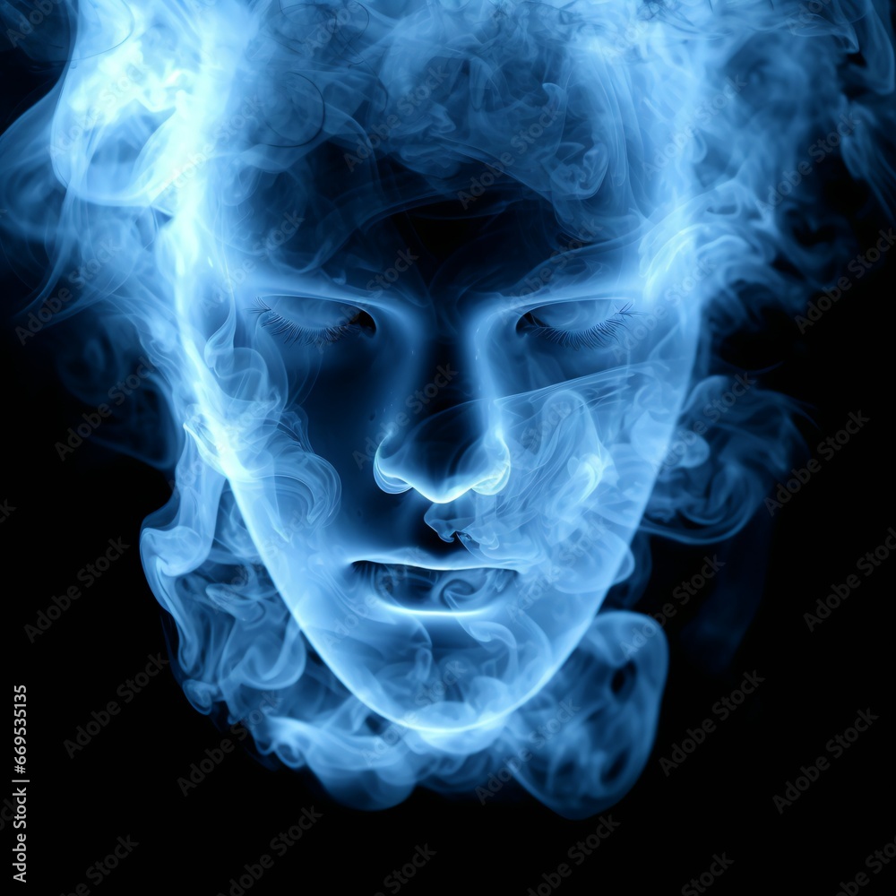 Ephemeral Face in Blue Smoke Ephemeral Face in Blue Smoke