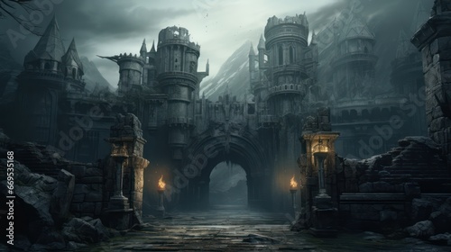 Obraz na płótnie Gloomy gothic gate
