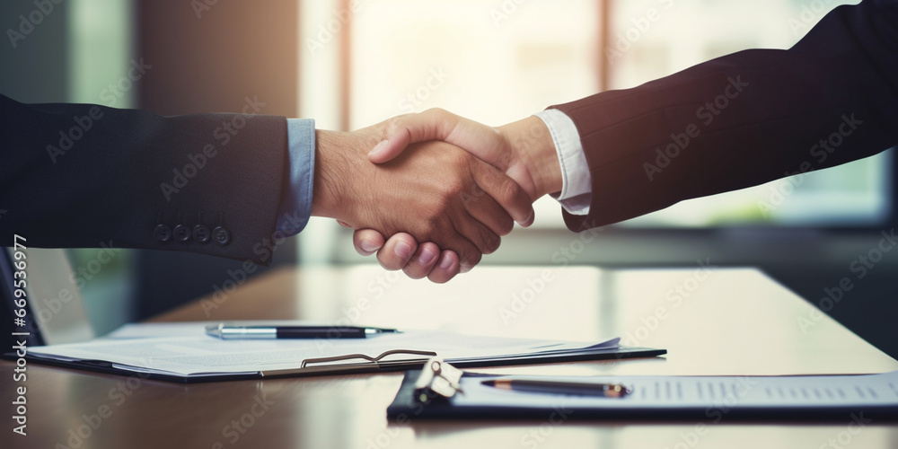 businessman handshake for teamwork, successful Business deal partnership concept