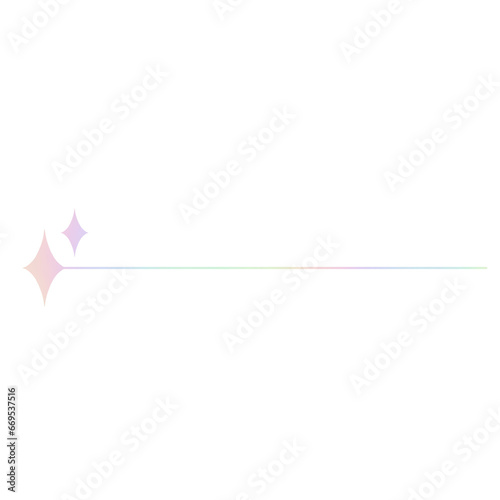 Modern minimalist y2k aesthetic line element trendy linear frame with star, geometric form. frame with sparkle twinkle simple decorative hologram pastel style border 
