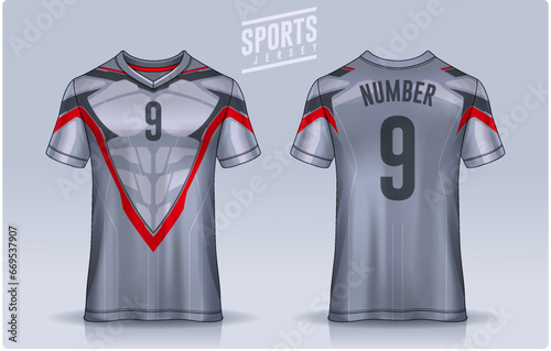 t-shirt sport design template, Soccer jersey mockup for football club. uniform front and back view.	