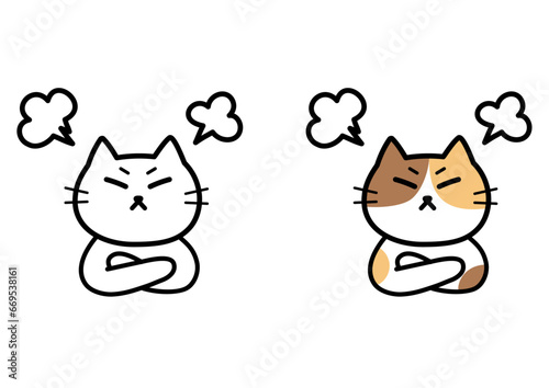怒っている猫のイラスト