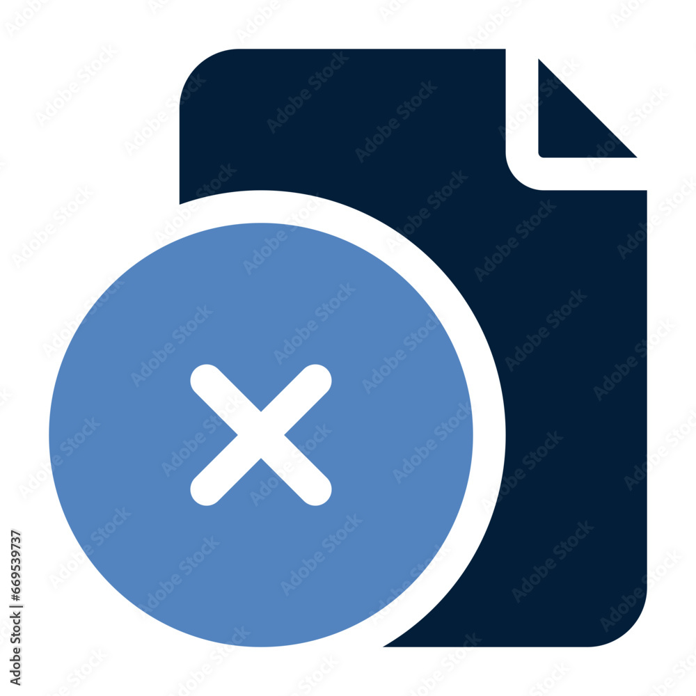 Fototapeta premium FIle delete duo tone icon