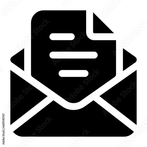 Open email glyph icon