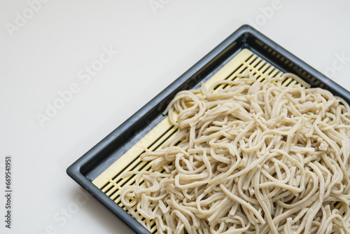 Japanese mori soba on a plate