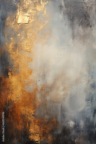 Fond abstrait lumineux, blanc et or. taches granuleuses. Idéal comme fond d'écran. IA générative, IA